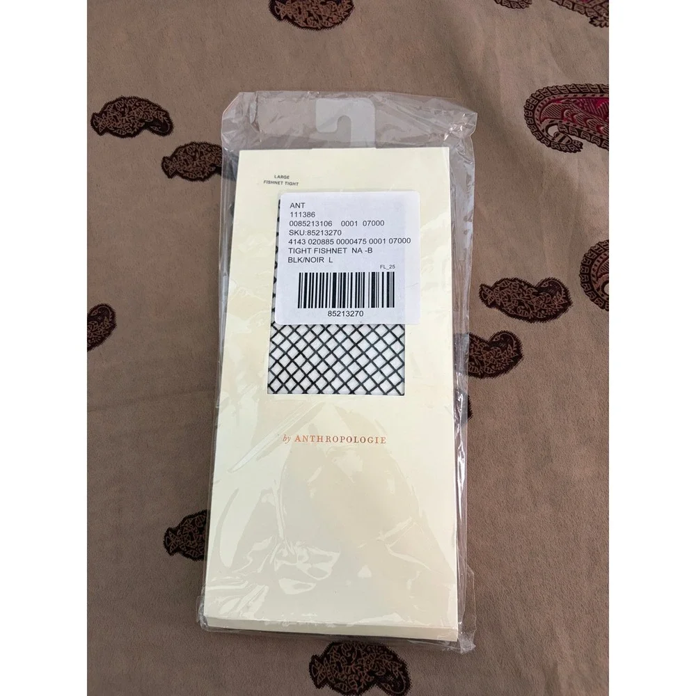 Anthropologie Womens Fishnet Tights Black Diamond Net Stockings Large NEW Goth